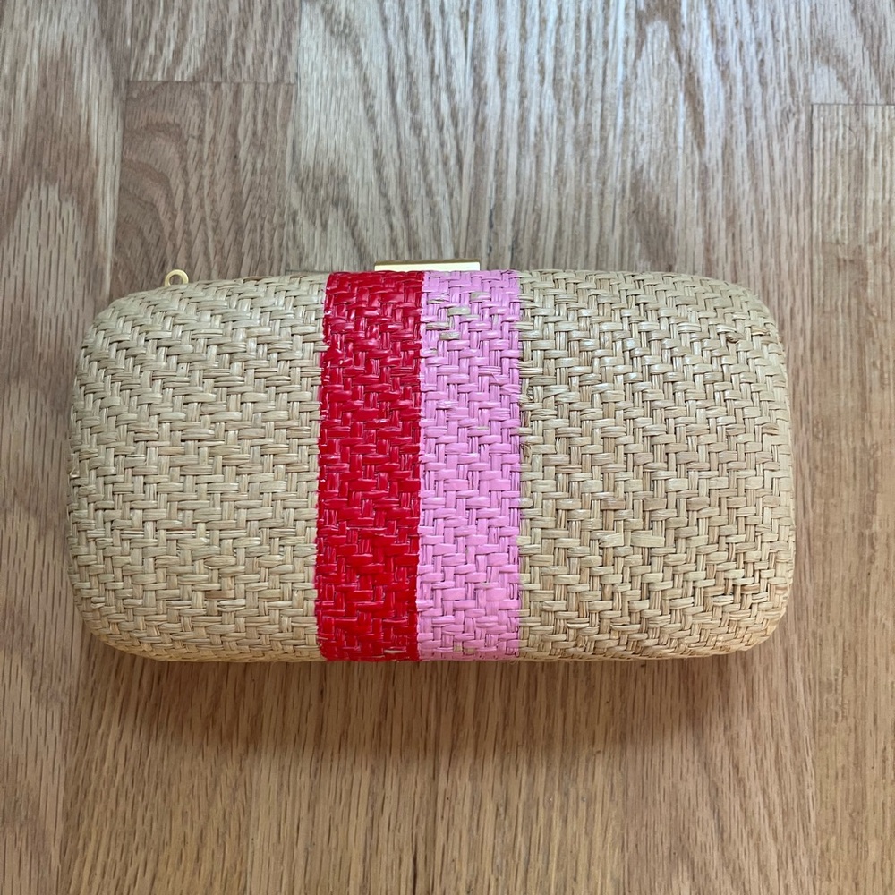 KAYU | Raffia Stripe Clutch